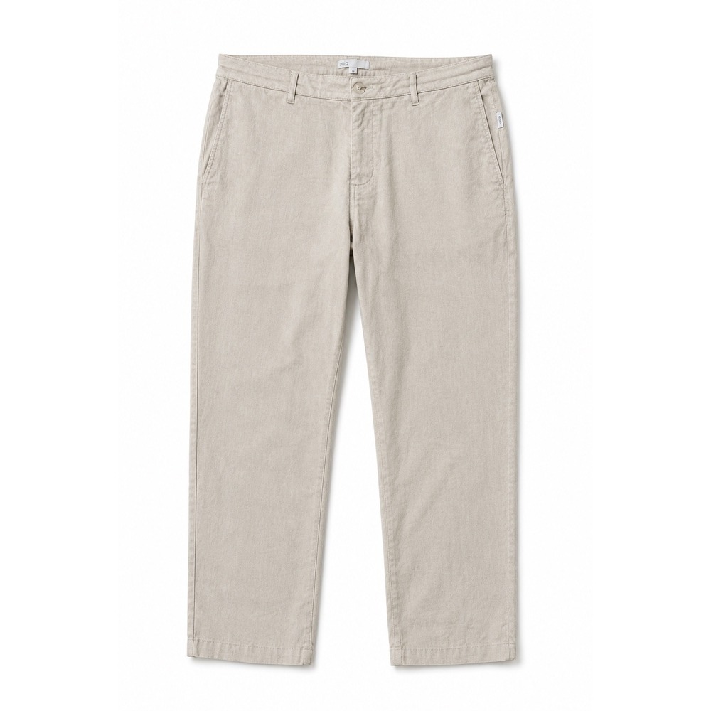 Onia Mens Khaki Tan Linen Cotton Elastane Blend Straight Leg Pants Size 32